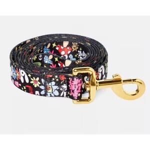 NEW Bloomie's Doodle Gold-Tone & Printed Fabric Leash Black One Size